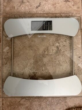 Taylor Glass Digital Bathroom Scale in Silver and Clear
